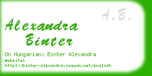 alexandra binter business card